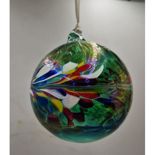 28 - COLOURED GLASS Large 12cm CHRISTMAS BAUBLE