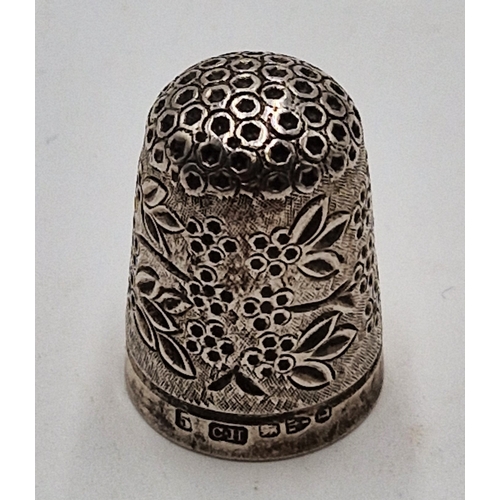 57 - SILVER THIMBLE (Size 5) By Maker Charles Horner 1894