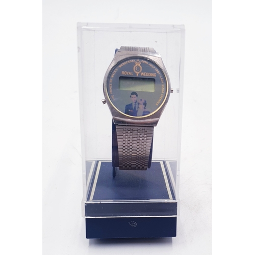 82 - STAINLESS STEEL DIGITAL WRIST WATCH (Made To Commemorate The Royal Wedding Of The Prince Of Wales An... 