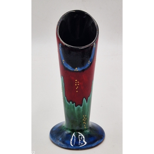 711 - ANITA HARRIS STUDIO'S 18.5cm FLUTED VASE