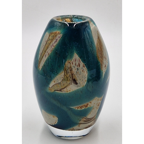 712 - M'DINA GLASS 15.5cm MARBLE EFFECT VASE