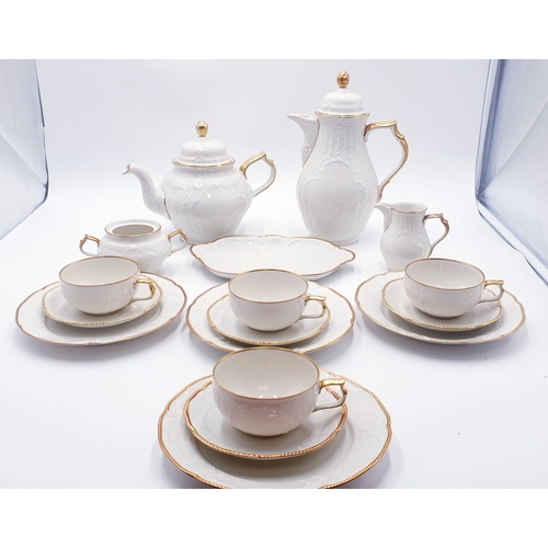 780 - ROSENTHAL PORCELAIN EMBOSSED SANSSOUCCI TEASET/COFFEE SET FOR FOUR R.R.P. £495.00`