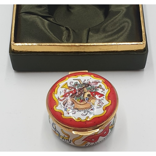 786 - CRUMMELS ENGLISH ENAMELS TRINKET BOX (Original Box And Paperwork)