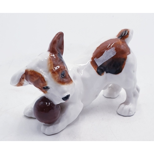 63 - ROYAL DOULTON 10.2cm MODEL OF A CHARACTER DOG With BALL HN 1103 (Model No 855) 1934/85 Designer Unkn... 