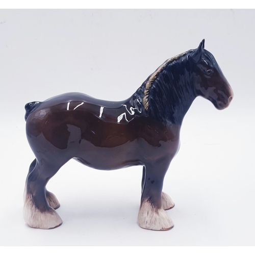 68 - BESWICK Large 21.6cm MODEL OF A SHIRE MARE (Brown Gloss Colourway) Model No 818 1940/89 Designed By ... 