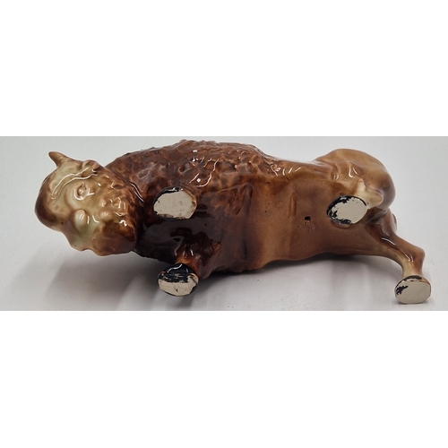 40 - H WAIN & Sons (Melba Ware) Large 20cm x 13.5cm MODEL OF A BISON