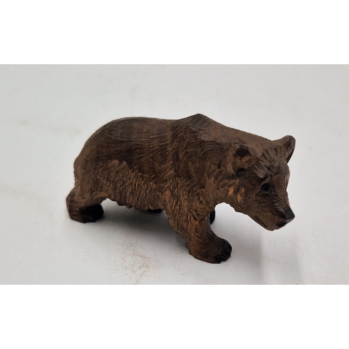 59 - BLACK FOREST Miniature 7cm MODEL OF A BEAR With GLASS EYES