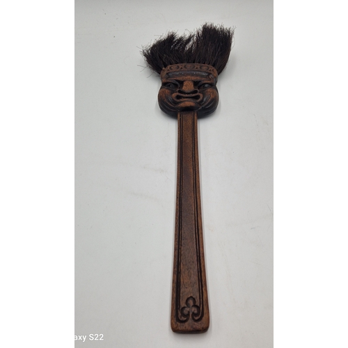 61 - BILTMORE INDUSTRIES Extra Large 44cm CARVED WOODEN TRIBAL BRUSH