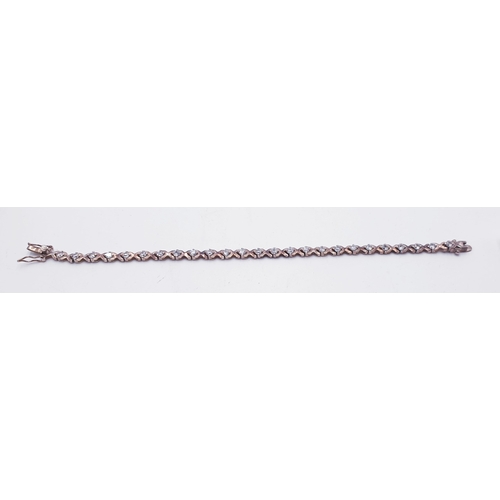 723 - SILVER STONE SET 19cm TENNIS BRACELET