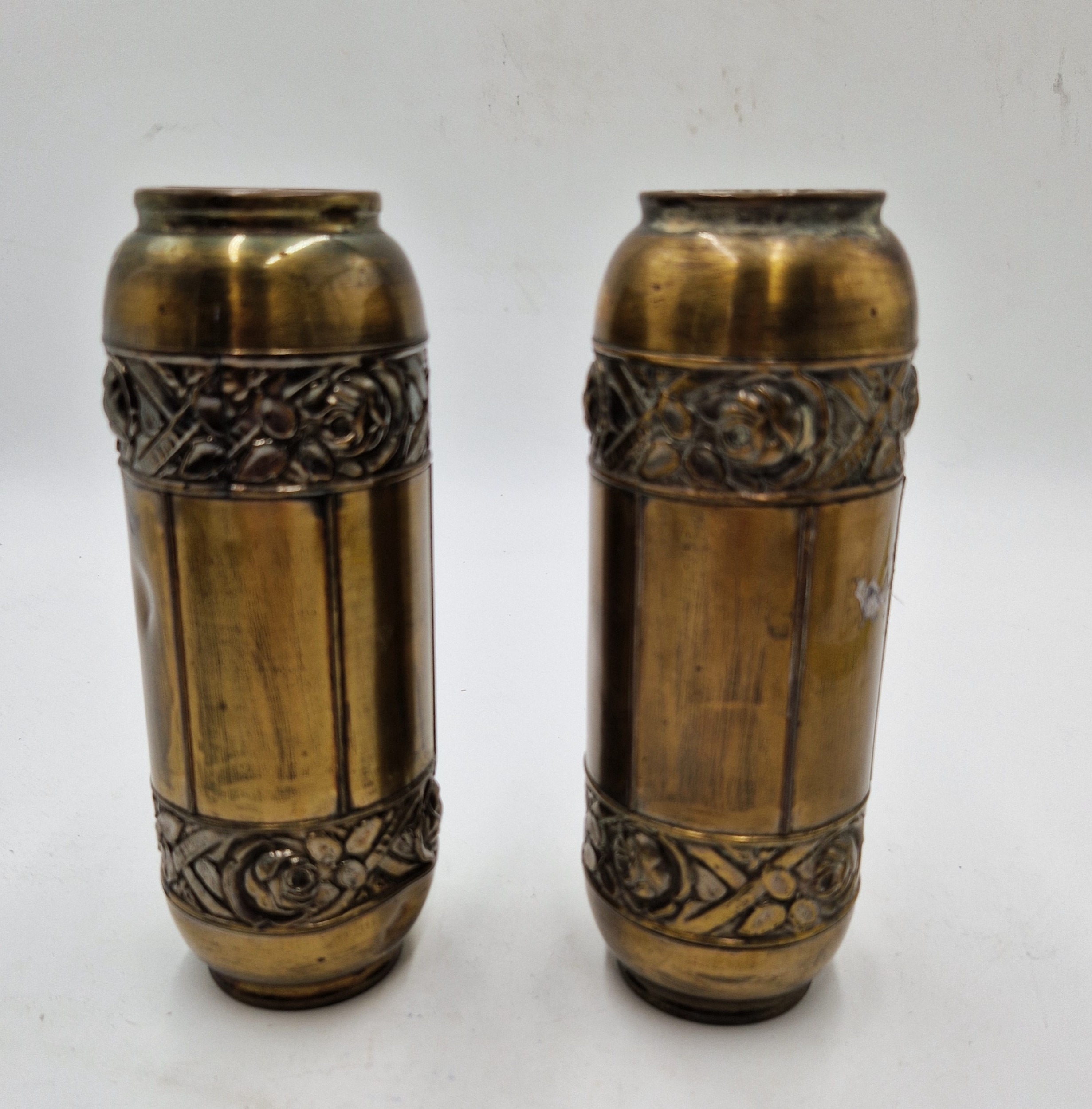 BRASS 18cm VASES (2)