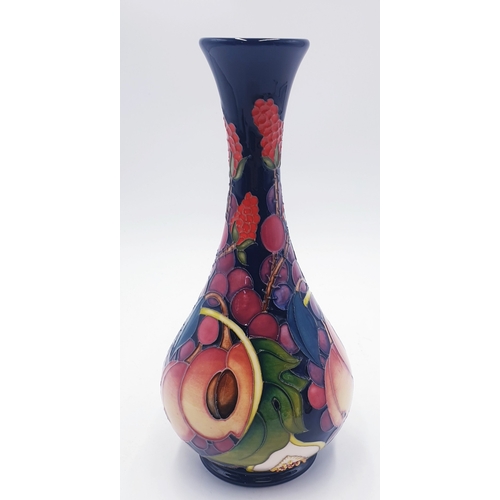 198 - MOORCROFT Large 23cm VASE (Shape No 80/9) IN THE QUEENS CHOICE DESIGN. By Designer Emma Bossons FRSA... 