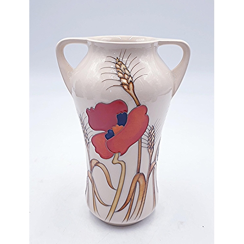 772 - MOORCROFT 17.8cm TWIN HANDLED VASE (Shape 375/7 IN THE HARVEST POPPY DESIGN.By Designer Emma Bossons... 