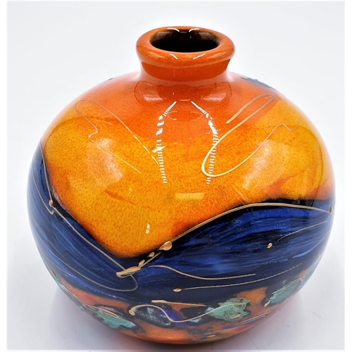 642 - ANITA HARRIS ART POTTERY 9.5cm MARAKESH VASE IN THE TUSCANY DESIGN (Signed In Gold By Anita Harris) ... 