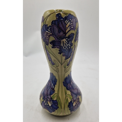 354 - MOORCROFT 23.5cm x 9.5cm x 9.5cm VASE (Shape No 92/9) 