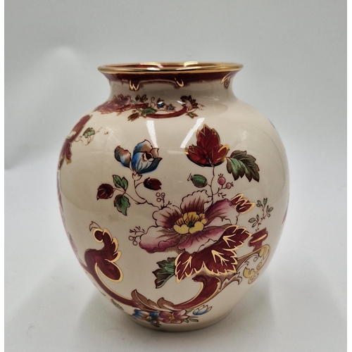 23 - MASON'S IRONSTONE Large 19cm BULBOUS VASE IN THE RED MANDALAY DESIGN