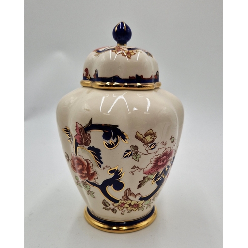 28 - MASON'S IRONSTONE Large 22cm LIDDED JAR IN THE BLUE MANDALAY DESIGN (Gold Backstamp)