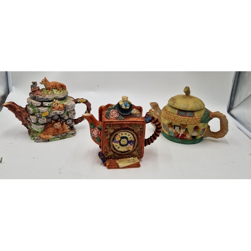 37 - NOVELTY TEAPOTS (3)