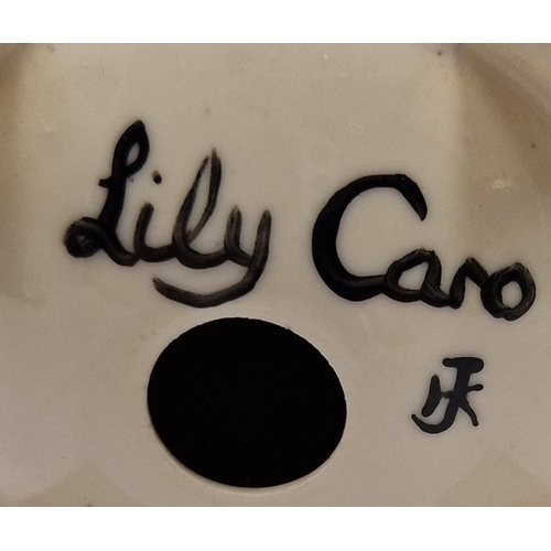 44 - LILY CARO CHINA 12cm EGG SHAPED FOUR LEGGED SUGAR SHAKER