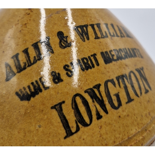 208 - STONEWARE ONE GALLON JAR For Allin & Williams Of Longton, Stoke On Trent