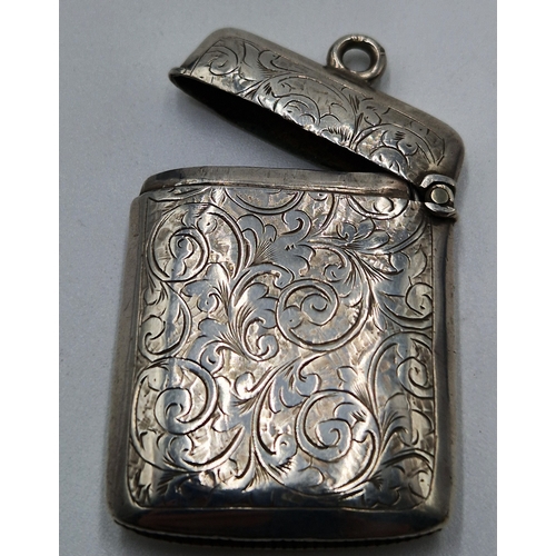 260 - SILVER VESTA CASE (Hallmarked For Birmingham 1896)  (Total Weight 20.6 Grams)