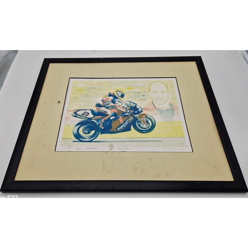 316 - FRAMED Extra Large 55cm x 44cm PRINT OF STEVE HISLOP (Limited Edition Of 250 This Being No 11) Plus ... 