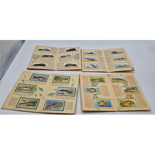 331 - JOHN PLAYER CIGARETTE CARDS c1930s (Four Full Albums) To Include MOTOR CARS,AREOPLANES,FRESH WATER F... 