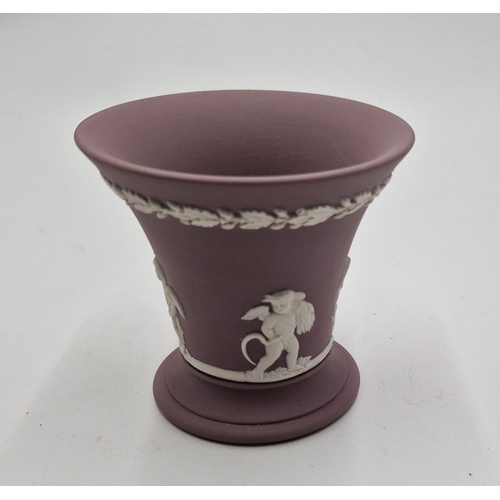 407 - WEDGWOOD LILAC JASPER WARE Small 9cm VASE