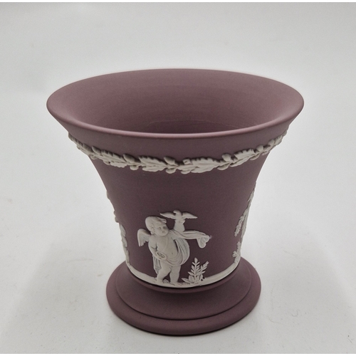 407 - WEDGWOOD LILAC JASPER WARE Small 9cm VASE