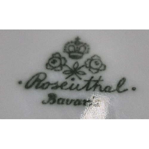 540 - ROSENTHAL (Hallmarked 1000/1000) SOLID SILVER ON GREEN OPAL PORCELAIN 8.5cm TRINKET BOX