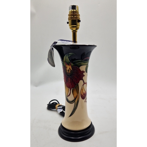 608 - MOORCROFT Large 25.5cm LAMP BASE (Shape No 159/10) IN THE ANNA LILY DESIGN By Designer Nicola Slaney... 