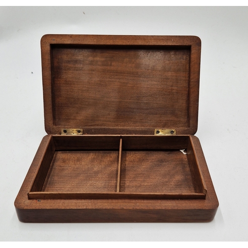 639 - MAHOGANY 20cm x 12xm ART DECO PLAYING CARD BOX