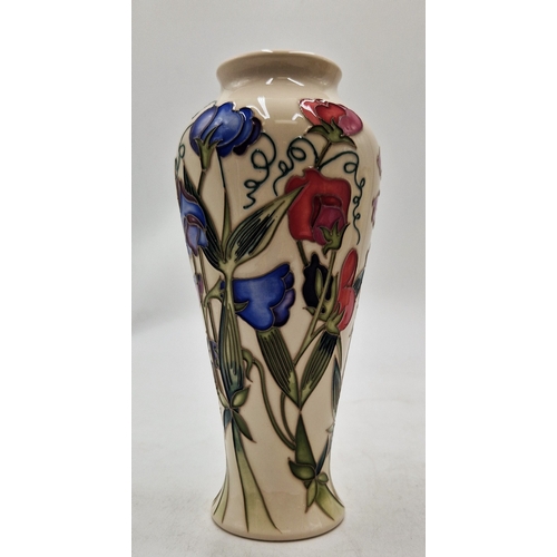 773 - MOORCROFT 20cm x 9cm x  9cm VASE ( Shape No 122/8) IN THE SWEETNESS DESIGN 