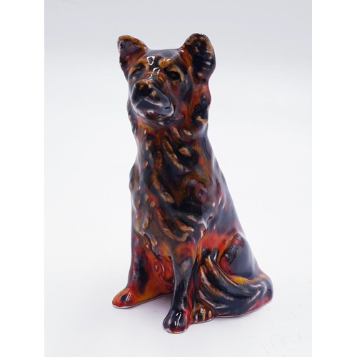 97 - ANITA HARRIS ART POTTERY 13.5cm MODEL OF A COLLIE DOG (Signed In Gold By Anita Harris)