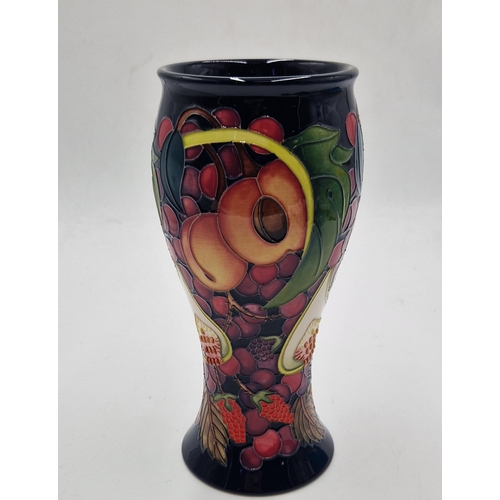 163 - MOORCROFT 20cm VASE (Shape No 8/8) IN THE QUEENS CHOICE DESIGN. By Designer Emma Bossons FRSA. R.R.P... 