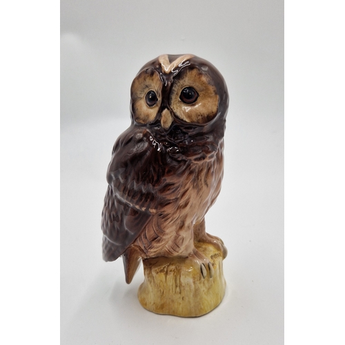 653 - ROYAL DOULTON 15.9cm WHISKY FLASK MODELLED AS A TAWNY OWL  (Brown Gloss Colourway) (Issued 1987) Des... 