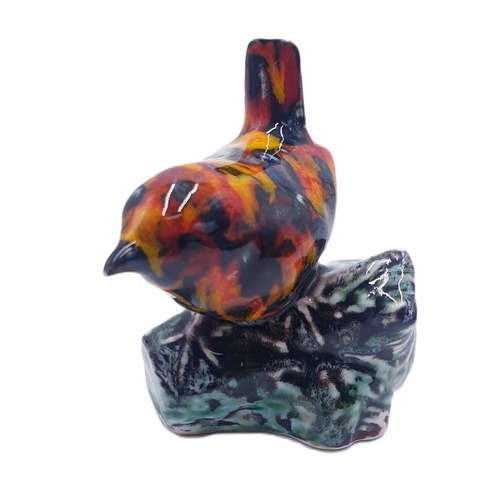 261 - ANITA HARRIS ART POTTERY 9cm x 8cm MODEL OF A WREN (Signed In Gold By Anita Harris)