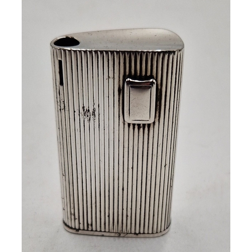 9 - RONSON WHITE METAL CASED CIGARETTE LIGHTER