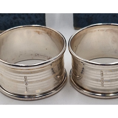 51 - SILVER  NAPKIN RINGS (2) (Hallmarked For Birmingham 1921) (Total Weight 20 Grams) (Both Boxed)