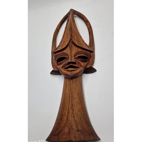 93 - WOODEN AFRICAN (Hand Carved) Extra Large 66cm WALL MASK