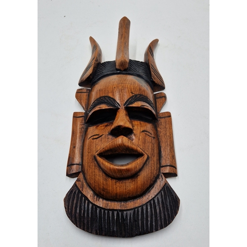 94 - WOODEN AFRICAN (Hand Carved) Extra Large 24cm WALL MASK