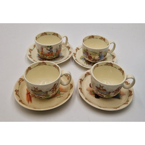 177 - ROYAL DOULTON CHINA BUNNYKINS VARIOUS  CUPS And SAUCERS (4)