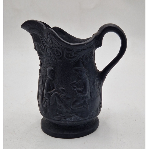 183 - WEDGWOOD ? (Unmarked) BLACK JASPER WARE 11cm JUG