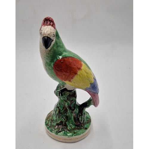 188A - STAFFORDSHIRE 1870 MODEL OF A  Large 21cm PARROT (Old)