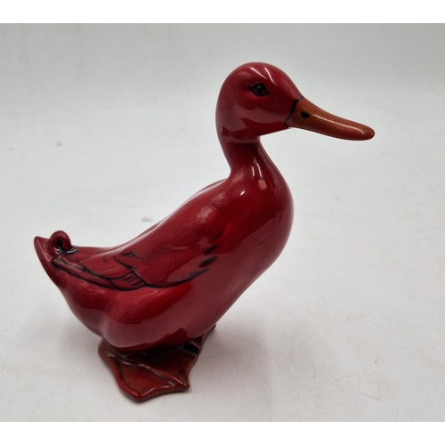 255 - ROYAL DOULTON Large 15cm x 16cm FLAMBE MODEL OF A DRAKE