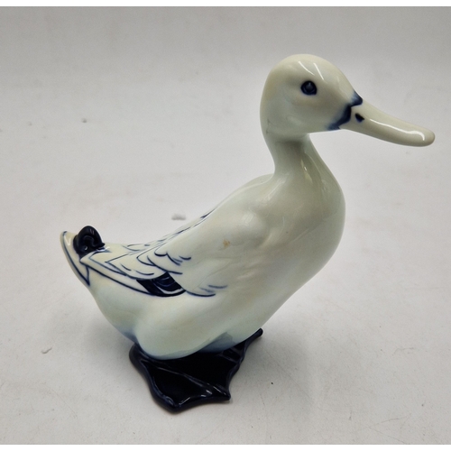 258 - ROYAL DOULTON Large 15cm x 16cm BLUE FLAMBE MODEL OF A DRAKE  (Extremely Rare)