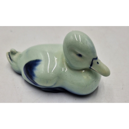 259 - ROYAL DOULTON Large 8cm BLUE FLAMBE MODEL OF A DUCKLING  (Extremely Rare)