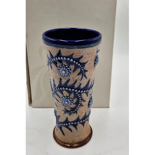 272 - ROYAL DOULTON LAMBETH WARE 23cm FLUTED VASE (Limited Edition 100 Only This One Being No 026)  (Certi... 