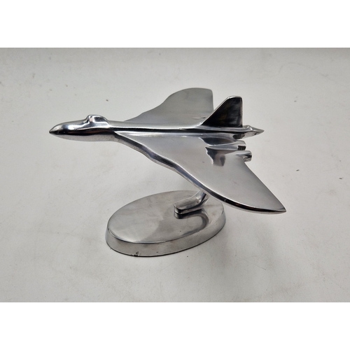 277 - CHROME Large 25cm x 13cm MODEL OF A VULCAN BOMBER (Boxed)