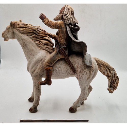 627 - NEIL DALRYMPLE Extra Large 51cm x 42cm SCULPTURE GANDALF ON HORSEBACK.
 (Please Note This Lot WILL N... 