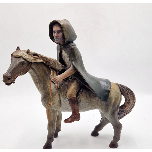 630 - NEIL DALRYMPLE Extra Large 40cm x 40cm SCULPTURE  'ARAGORN' ON HORSEBACK
(Please Note This Lot Will ... 